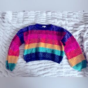 Rainbow Sequin Sweater - M like new